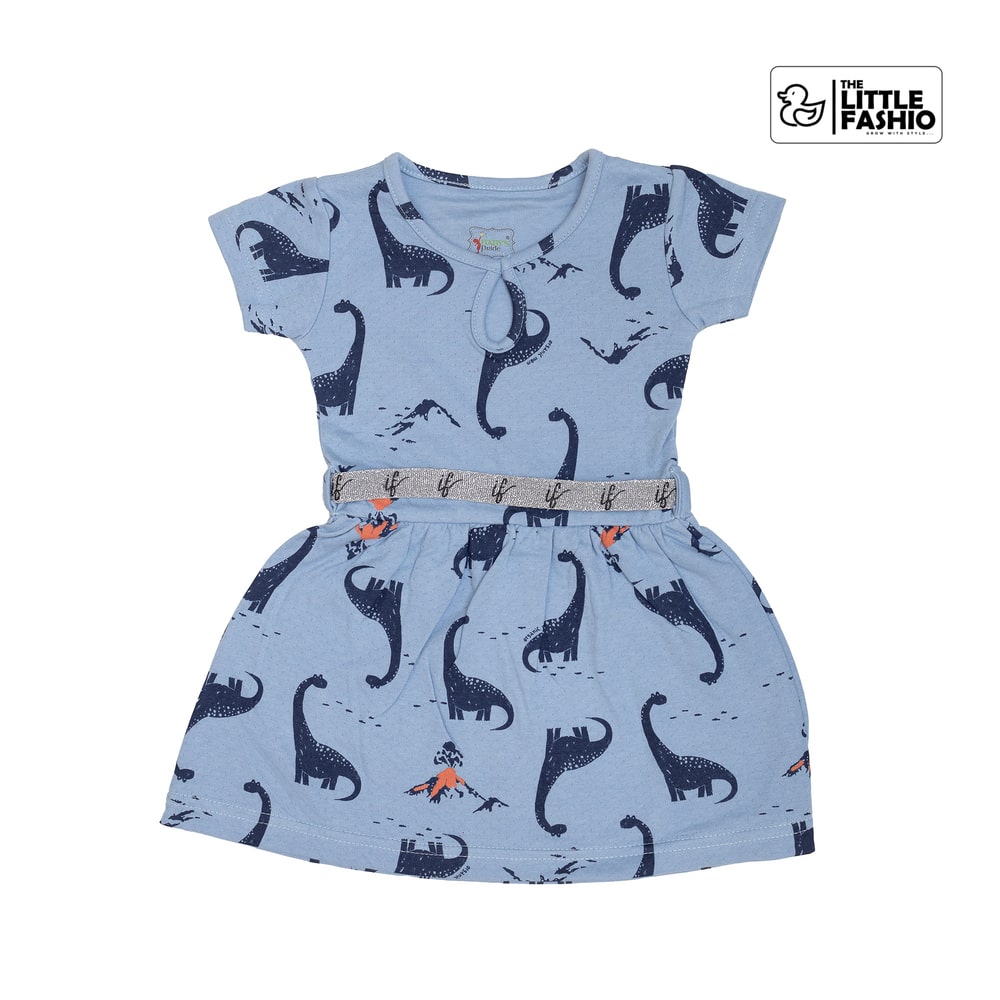 Light Blue Dino -Frock