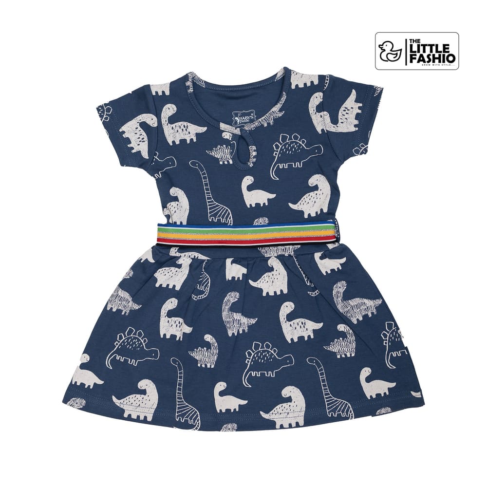 Dark Blue Dino Frock
