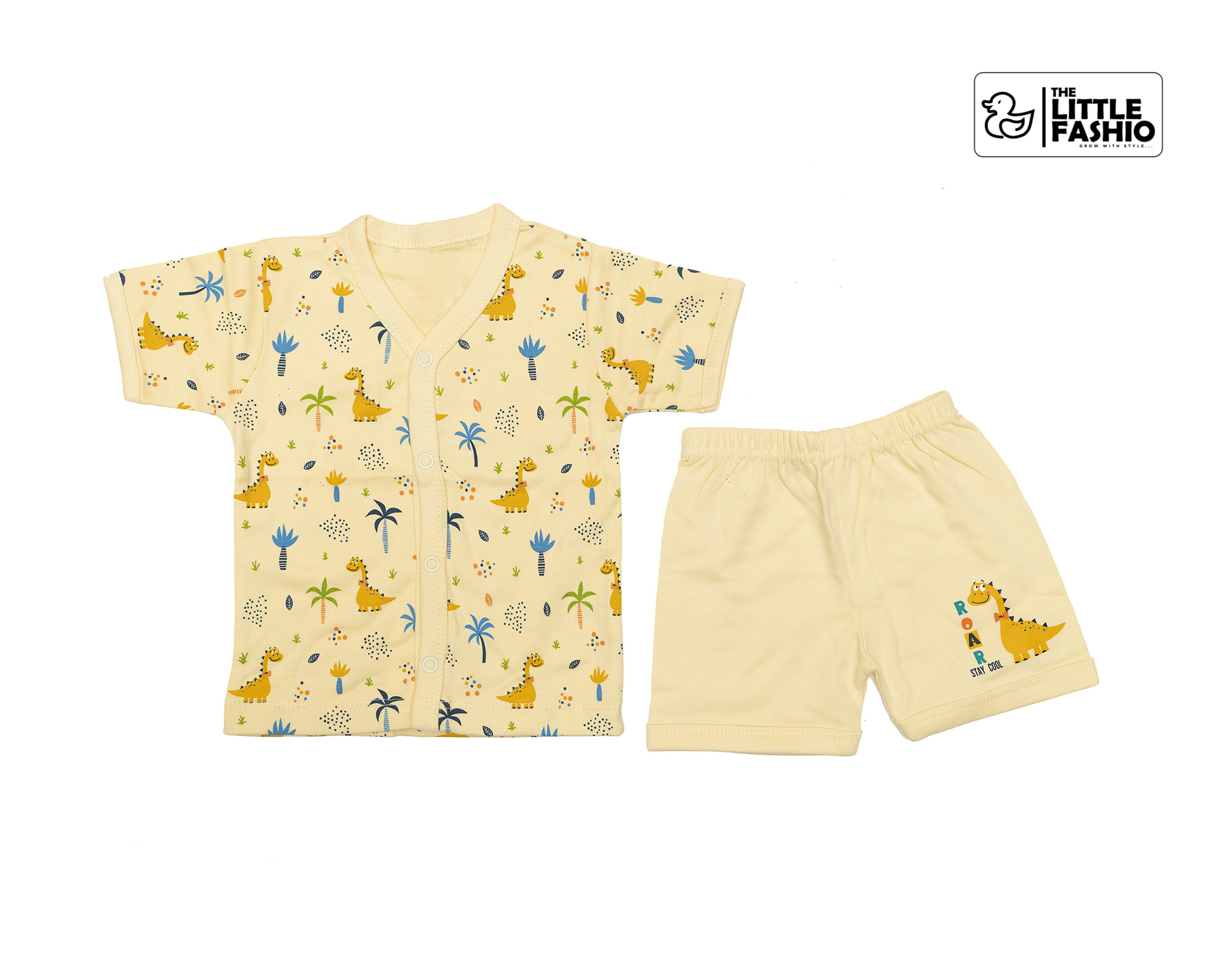 Yellow Cotton Sleeve Shirts with Shorts